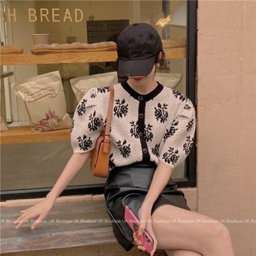 Hollow Small Fragrant Knit Top Womens Summer 2021 Spring and Autumn New Style Outer Cardigan Womens Thin Short-sleeved Jacket