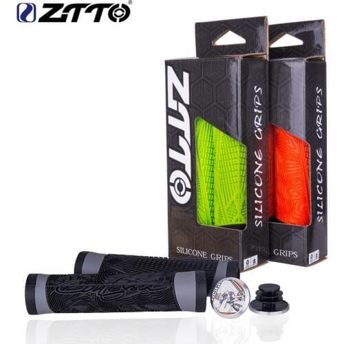 1Pair ZTTO Cycling Lockable Handle Grip Push Pure Silicone Gel Grip Anti Slip Grips For MTB Mountain Bike Folding Bike Handlebar