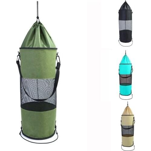 1pc Reusable Marine Trash Bag Yacht Kayak Cruise Ship Garbage Storage Bags Foldable Clothes Mesh Bag Outdoor Camping Supplies