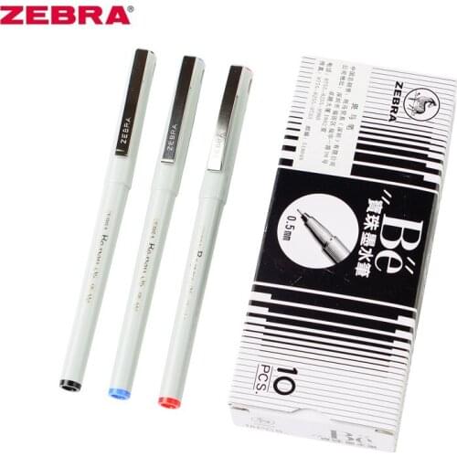 10pcs/Box ZEBRA BE-Pen 0.5mm Needle Tip Blue/Black/Red BE-100 Student Writing Exam Supplies Business Office Signature Gel Pens