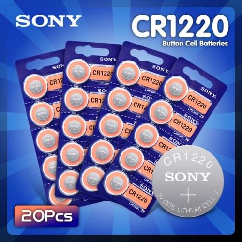 20PCS SONY Original CR1220 Button Cell Battery For Watch Car Remote Key cr 1220 ECR1220 GPCR1220 3v Lithium Battery