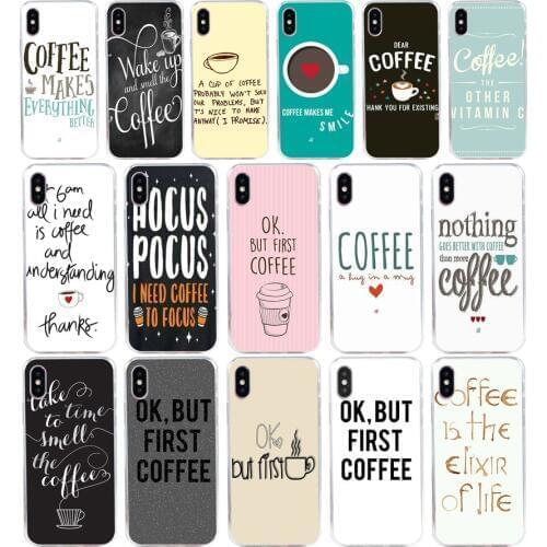 277H Ok But First Coffee Soft Silicone Tpu Cover phone Case for iphone 5 5s se X XR XS Max case