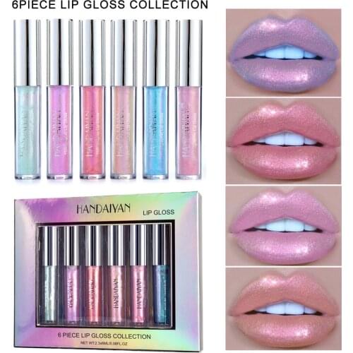 3ml*6pcs Polarized Lip Colour 6 Lip Colour, Lip Colour, Lip Glaze Set, Chameleon Pearl Colour lip gloss glitter lip gloss kit