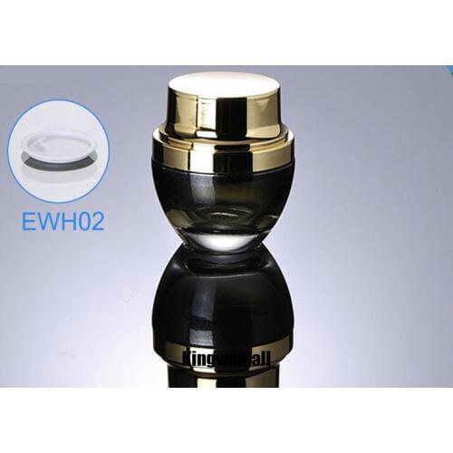 300pcs/lot Newest 30g 30ml High Grade Glass Cream Jar Black with Gold Color For Cosmetic Packaging EWH02