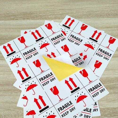 500Pcs/Lot Fragile Stickers Keep Dry Shipping Express Label FRAGILE Warning Label Courier Packaging Labels 9x6cm/10x10cm