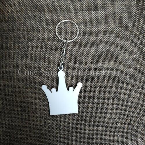 60pcs/lots Blank Sublimation MDF Key Rings Tags Keychain DIY Gift Printing Sublimation Ink Transfer Two Sides