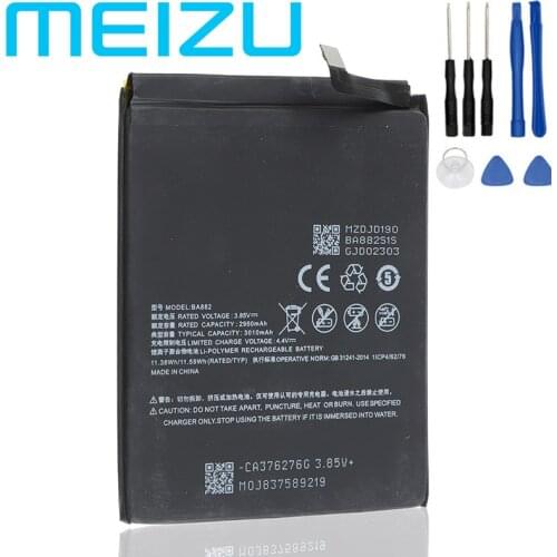 Meizu 100% Original BA882 Battery For Meizu 16 16TM 16TH Phone 3010mAh High Quality Battery+Tracking Number