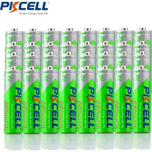 40 Pieces PKCELL AAA rechargeable battery low self discharge 850mah 1.2v NIMH aaa batteries for camera flashlight