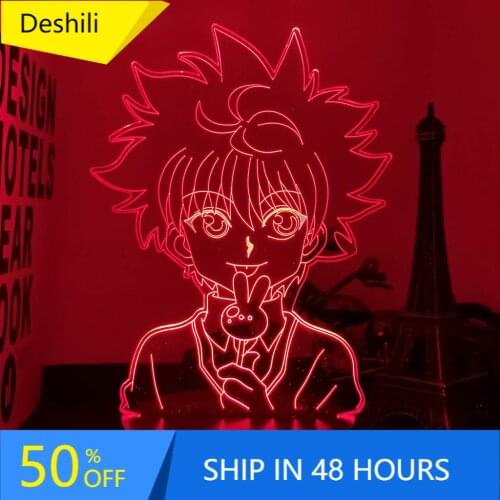 Anime Hunter X Hunter Killua 3d Led Light for Bedroom Decor Nightlight Birthday Gift Acrylic Led Night Lamp Hxh Cute Killua