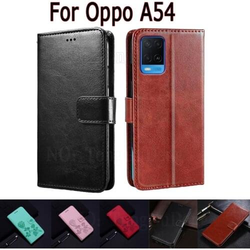 Wallet Case For Oppo A54 4G Cover Etui Flip Stand Leather Book Funda On Oppo A 54 CPH2239 Case Phone Protective Shell Hoesje Bag