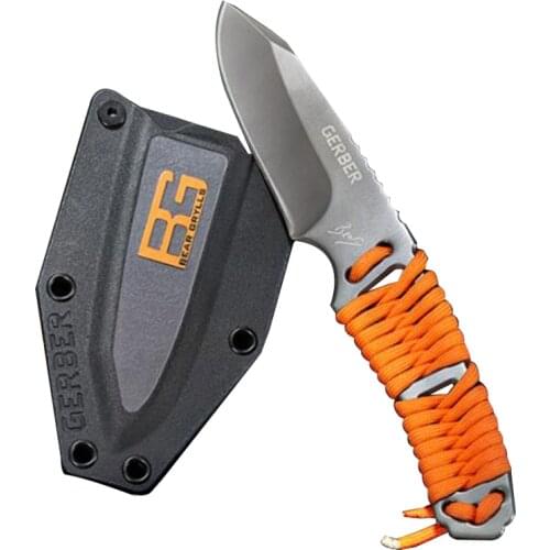 DuoClang Combat Hunting Knives High Gardening Outdoor Surival Fixed Blade Knife WOOD Handle with Nylon Sheath