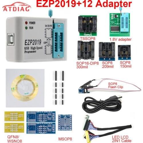 EZP 2019 EZP2019 high-speed USB SPI Programme + IC Test Clips socke Support 24 25 93 EEPROM 25 Flash BIOS Chip