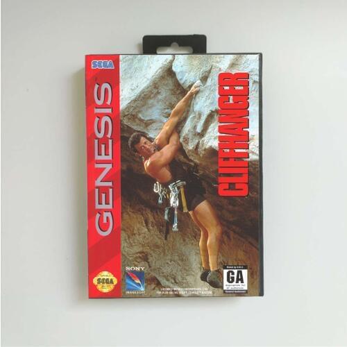 Cliffhanger - USA Cover With Retail Box 16 Bit MD Game Card for Sega Megadrive Genesis Video Game Console
