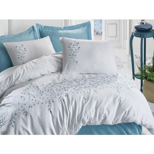 Cottonbox Embroideries Satin Perry Double Personality Duvet cover set Mint