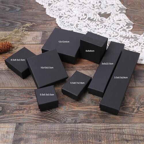5 Pack Jewelry Organizer Storage Gift Box Necklace Earrings Ring Bracelet Box Paper Jewellry Packaging Container Sponge Inside