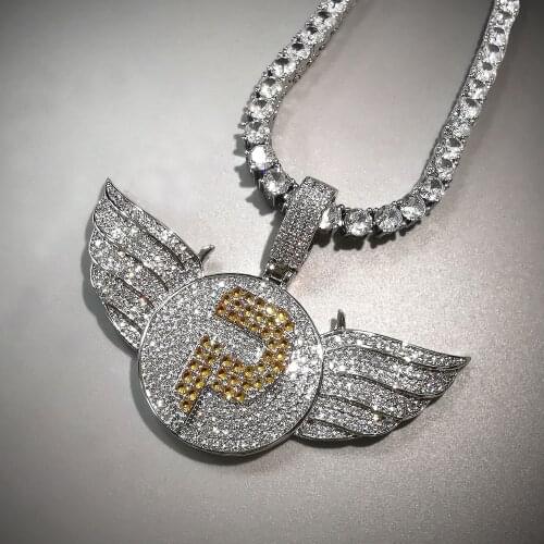 Iced Out Wings Pendant New Arrival Micro Pave Zircon Necklaces Hip Hop Jewelry For Men Women Gifts