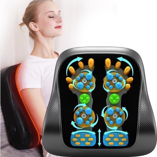 220V Massage Pad Back Full-body Multifunctional Household Massage Device Waist Heating Neck and Shoulder Electric Massage Pillow