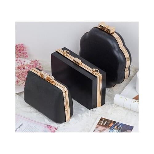 Four shape gold colors metal box clutches women wallet bag accessories frame diy making glue obag handles drop ship purse frame