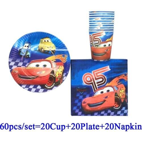 Cartoon Disney Cars Theme Birthday Party Decorations Kids Disposable Tableware Set Plate Napkins Cup Baby Shower Party Supplies