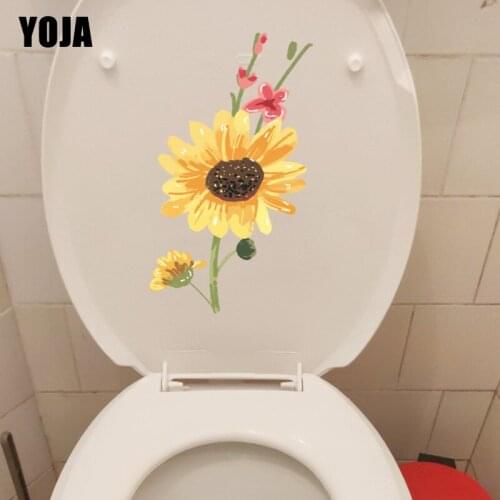 YOJA 13*22.3CM Cartoon Sunflower Plant Home Wall Stickers Mural Bedroom Toilet WC Decoration T1-0490