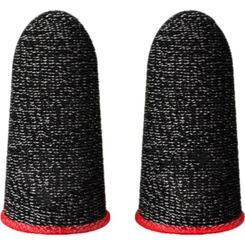 2021 New 1Pair Conductive fiber Finger Sleeve Non-slip Breathable Finger Gaming Gloves for -iPhone/An-droid/iOS Mobile Phone