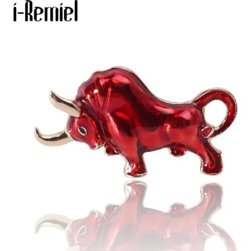 New Metal Enamel Lapel Pin Animal Cattle Brooch Suit Shirt Collar Pins Fashion Jewelry Brooches for Women Men Accessories