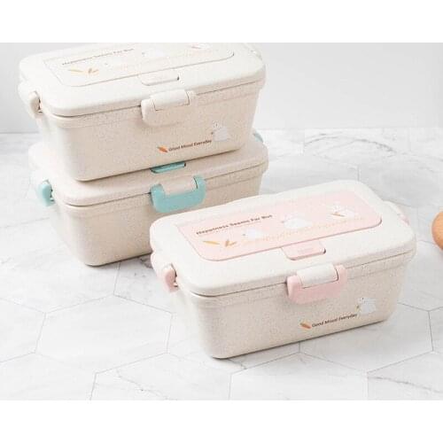 Single Layer Student Lunch Box Mobile Phone Holder Design Fitness Fat-reducing Meal Case With Fork And Spoon Microwave Heating