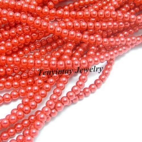 Wholesale 5 Strands 8mm Red Imitation Pearl, Cheap Glass Pearl Accessory Free Shipping (85cm/Strand)
