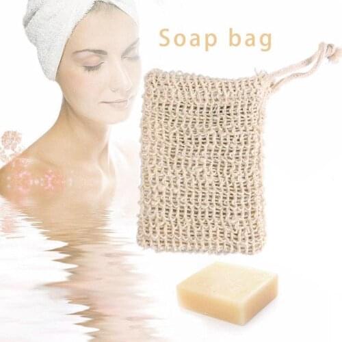 Sisal Hemp Soap Bag Blister Ramie Mesh Soap Storage Bags Foam Maker Double-layer Net Bags Foaming Easy Bubble Soap Holder
