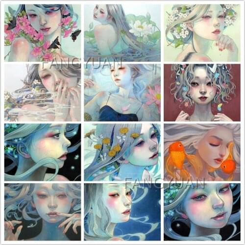 Full Square/round Diamond Painting Cartoon Girls L Mosaic Embroidery Comics Figures Cross Stitch Kit 5D Diy Home Decoration Gift