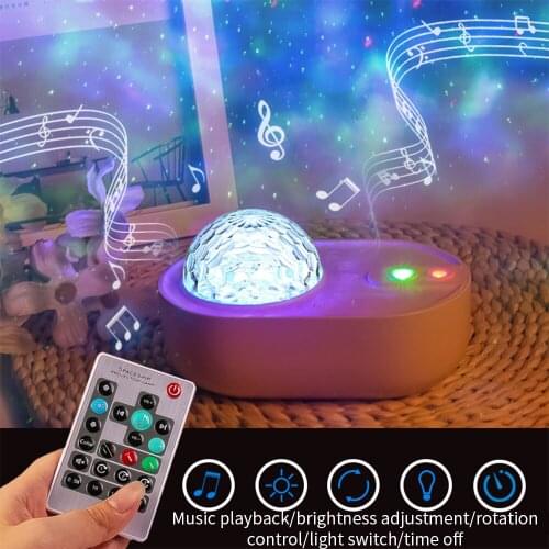 Starry Sky Projector Light Spaceship Projection Lamp Creative Music Home Bluetooth Children Bedroom LED Night Light Kids Gift