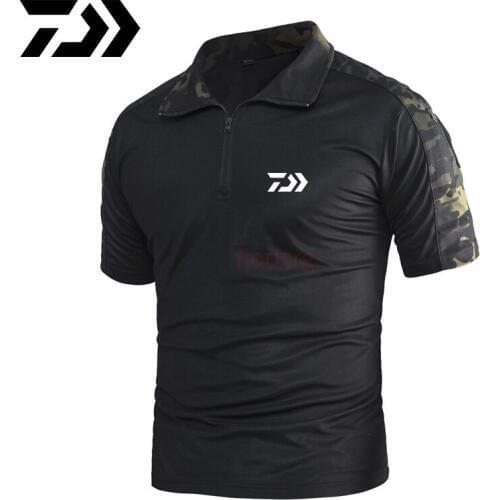 Daiwa Sun Protection Fishing Shirt Clothes Summer Fishing T Shirt Army Breathable Anti-Mosquito Outdoor Camping Travel Jersey
