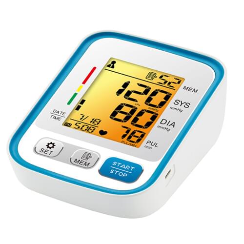 Arm Sphygmomanometer Automatic Blood Pressure Monitor BP Pressure Meter Tonometer for Measuring Arterial Pressure