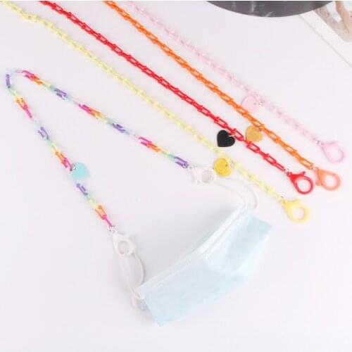 1pcs Heart Face Mask Lanyard Handy&Convenient Safety Mask Rest&Holder Rope Hanging Mask Chain Accessories