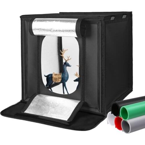 LED Folding Photo Studio Softbox Lightbox 40cm 50cm Light Tent With White Black Background Accessories Box Light