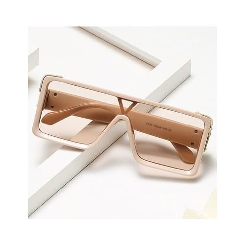 New Arrival Brand Designer Men Women Oversized Square Sunglasses Trending Fashion Conjoined Green Blue Glasses Shade