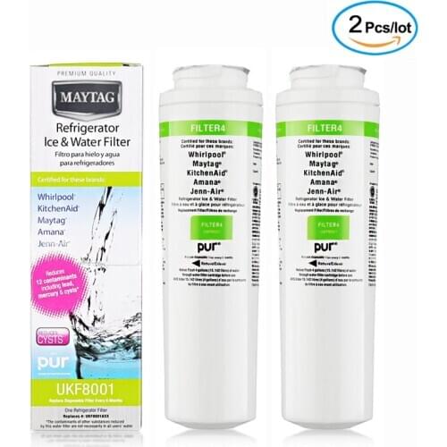 Compatible with Maytag UKF8001 filter, suitable for 4396395, EDR4RXD1, UKF8001AXX, UKF 8001P, 469006, Puriclean II, 2 pieces