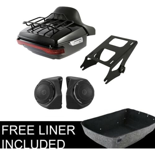 Motorcycle King Trunk LED Tail Light Speakers For Harley Tour Pak Touring Road King Street Glide 2014-2020