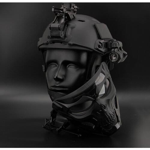 Tactical soldier Skeleton Messenger Mask full face protective mask Military fan CS field tactical equipment with FAST helmet