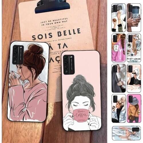 TOPLBPCS Princess Female boss coffee Phone Case for Huawei Honor 8 9 10 5A 30 20 pro lite 8X 8C