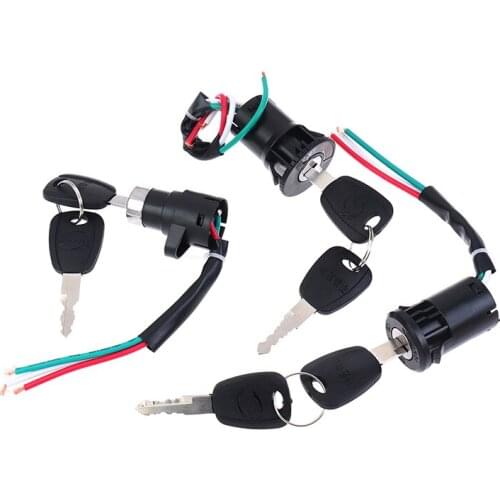 Universal 1pc Motorcycle Motorbike Ignition Switch Key with Wire for Scooter Accessories