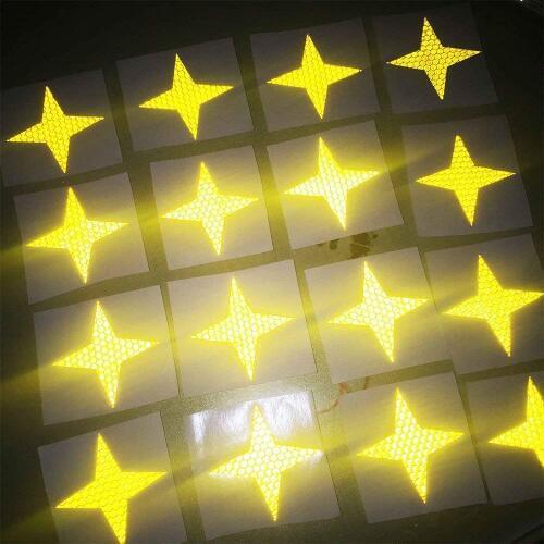 Four-pointed Star Shape Waterproof Self-Adhesive Reflector Tape For Trucks Car Park Traffic Warning Conspicuity Tape 50 Pcs