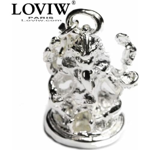 Ganesha Charms Pendant Jewelry silver-plate Hinduism Gift For Women Men Boy Girls Fit Bracelet Necklace Bag