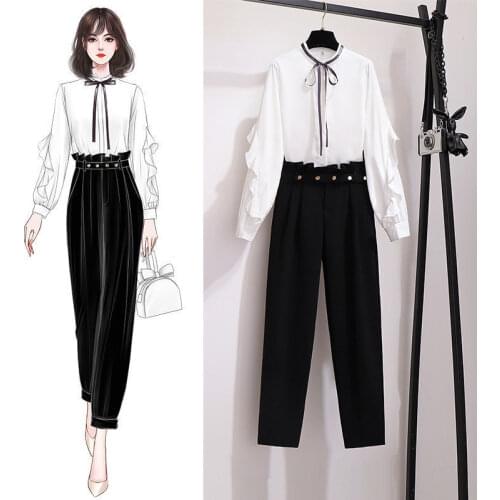 Ruffle Sleeve Blouse Shirt Women Suit 2021 Fashion Style Spring and summerr Bow V-neckShirt Elegant Ladies Tops Female Clothing