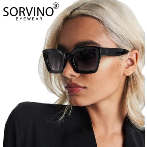 Sorvino Retro Shades For Women Square Sunglasses 2020 Luxury Brand Designer White Black Clear Leopard Sun Glasses SP291