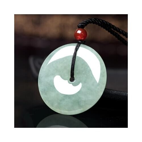 Zheru jewelry natural Burmese jade donut pendant necklace exquisite jewelry best gift