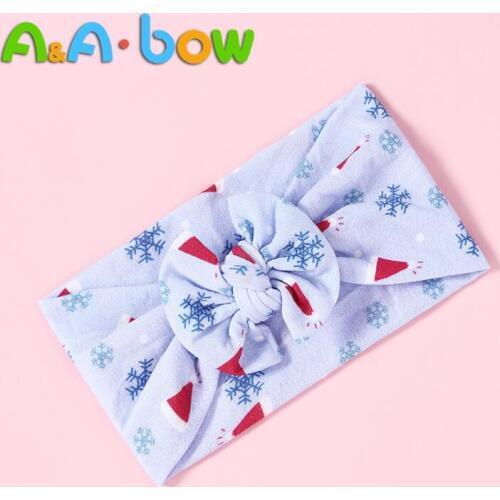 1 Piece Summer New Print Small Size Bowknot Headband Baby Hair Elastic Band Headwear Baby Newborn Headband Kid Headwear Headwrap