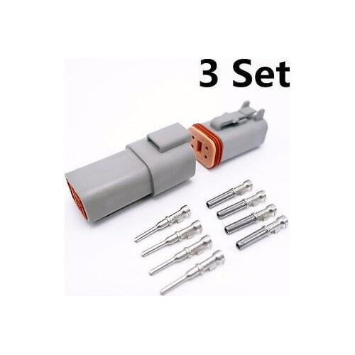 3 Sets 4 Pins Deutsch DT 1.6 Automotive Connector Plugs /Male Female/Waterproof