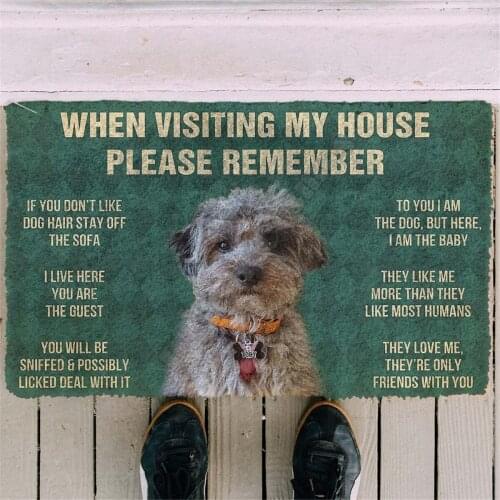 3D Printed Please Remember Dog House Rules Custom Doormat Non Slip Door Floor Mats Decor Porch Doormat