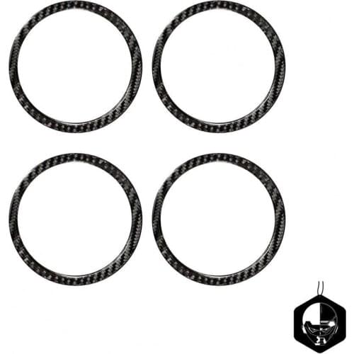 4Pcs Speaker Panel Trim Wear-resistant Strong Sticky Ring Carbon Fiber Door Panel Speaker Ring Cover Trim for BMW G01 G02 X3 X4